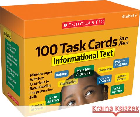 100 Task Cards in a Box: Informational Text Scholastic Teacher Resources 9781338552645 Teaching Resources - książka