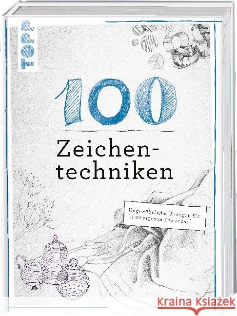 100 Zeichentechniken : Ungewöhnliche Übungen für Ihren eigenen Zeichenstil Reiter, Monika; Schlautmann, Dieter 9783772483462 Frech - książka