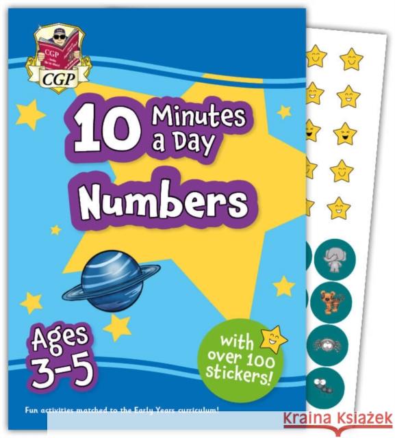 10 Minutes a Day Numbers for Ages 3-5 (with over 100 stickers) CGP Books 9781837740215 Coordination Group Publications Ltd (CGP) - książka