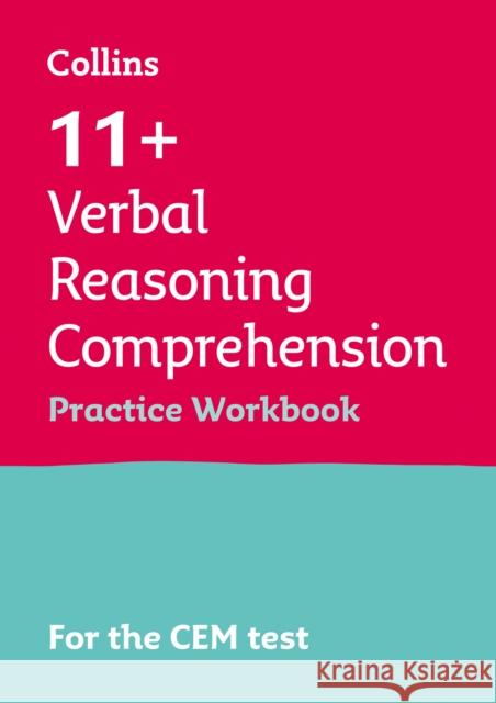 11+ Verbal Reasoning Comprehension Practice Workbook: For the 2025 Cem Tests Collins 11+ 9781844199013 Letts Educational - książka