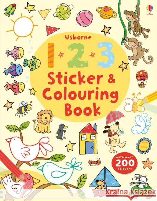 123 Sticker and Colouring book Jessica Greenwell 9781409564591 Usborne Publishing Ltd - książka