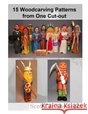 15 Woodcarving Patterns from One Cut Out R M Scott 9798491223039 Independently Published - książka