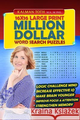 16x16 Large Print Million Dollar Word Search Puzzles Kalman Tot 9781500353940 Createspace - książka