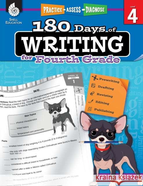 180 Days of Writing for Fourth Grade: Practice, Assess, Diagnose Kemp, Kristin 9781425815271 Shell Education Pub - książka