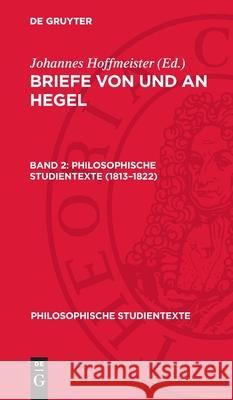 1813-1822: Bvah-B, Band 2 Johannes Hoffmeister 9783112708521 de Gruyter - książka