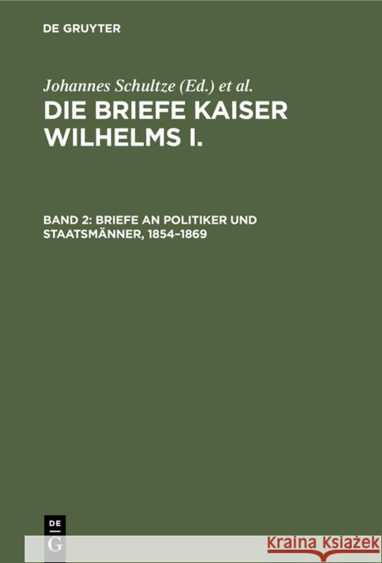 1854-1869 Schultze, Johannes 9783111054827 Walter de Gruyter - książka