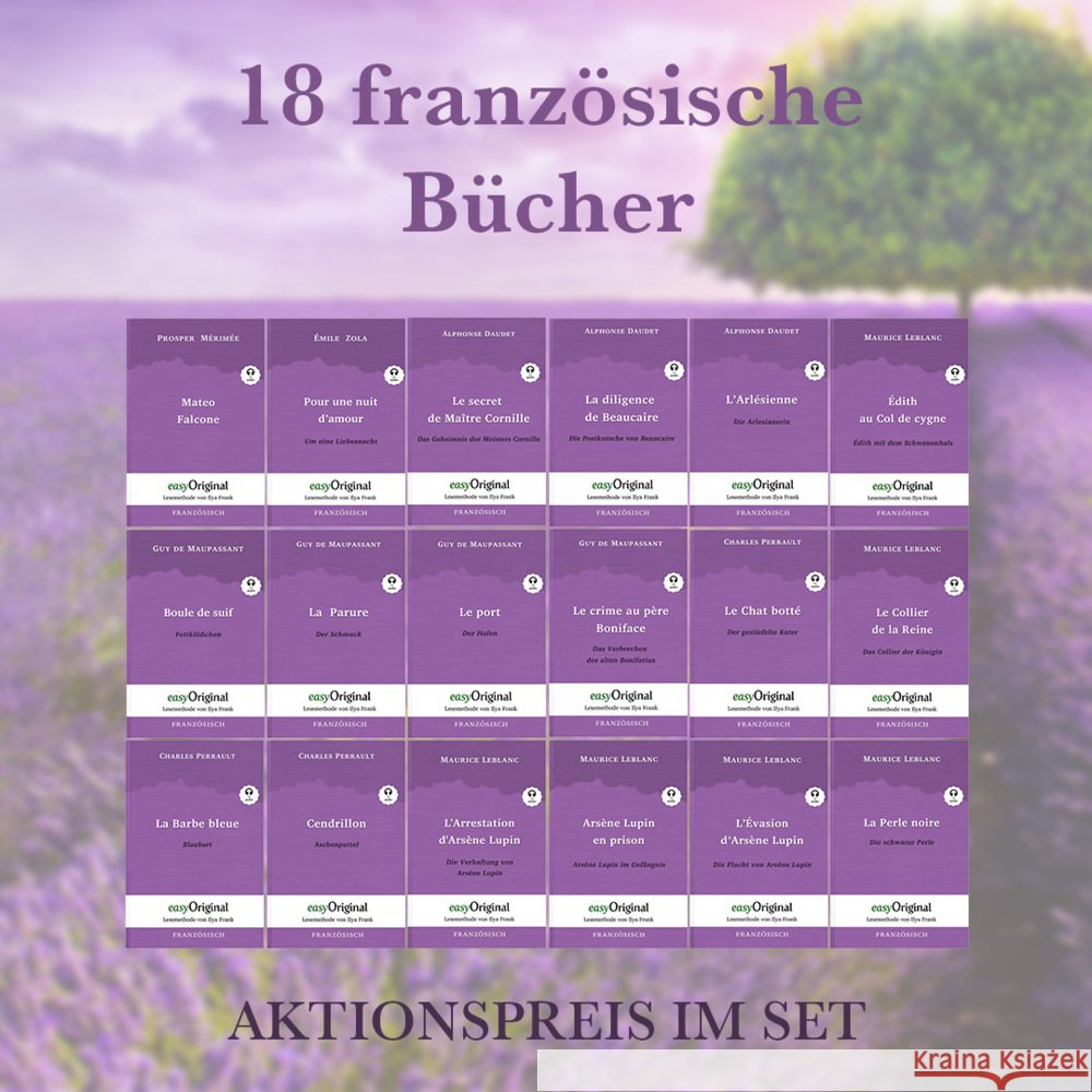 18 französische Bücher (Bücher + 18 Audio-CDs) - Lesemethode von Ilya Frank, m. 18 Audio-CD, m. 18 Audio, m. 18 Audio, 18 Teile Leblanc, Maurice, Maupassant, Guy de, Mérimée, Prosper 9783991127420 EasyOriginal - książka