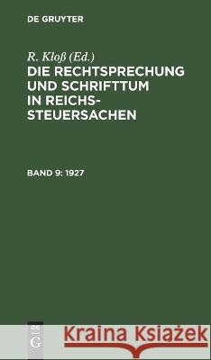 1927 No Contributor 9783112369616 de Gruyter - książka