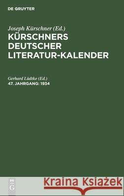 1934 Gerhard Lüdtke, No Contributor 9783112467152 De Gruyter - książka