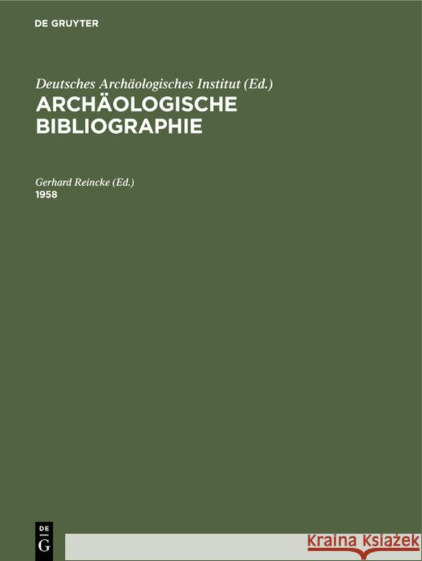 1958 Reincke, Gerhard 9783112308820 de Gruyter - książka