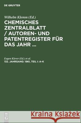 1961, Teil I: A-K No Contributor 9783112544372 de Gruyter - książka