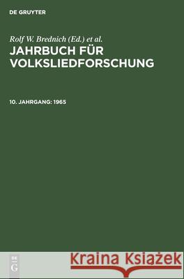 1965 No Contributor 9783112301807 de Gruyter - książka