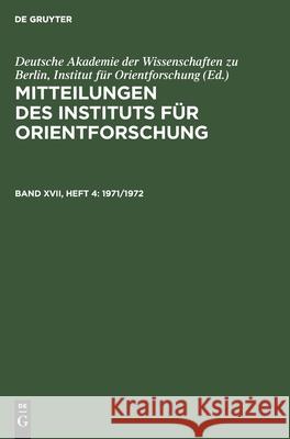 1971/1972 No Contributor 9783112588697 De Gruyter - książka