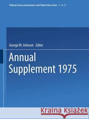 1975 Annual Supplement Johnson, George W. 9781489951748 Springer - książka