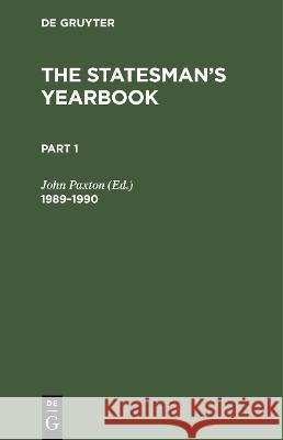 1989–1990 John Paxton 9783112420638 De Gruyter - książka