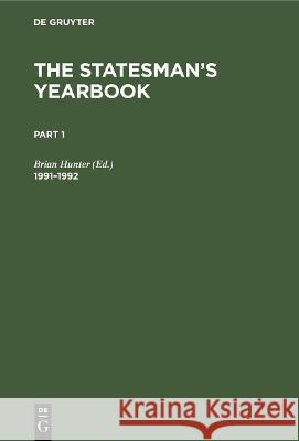 1991-1992 Brian Hunter 9783112420591 de Gruyter - książka