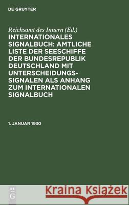 1. Januar 1930 Reichsamt Des Innern, No Contributor 9783112345450 De Gruyter - książka