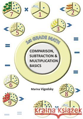 1st Grade Math Comparison, Subtraction and Multiplication Basics Marina Vigodsky 9781727591811 Createspace Independent Publishing Platform - książka