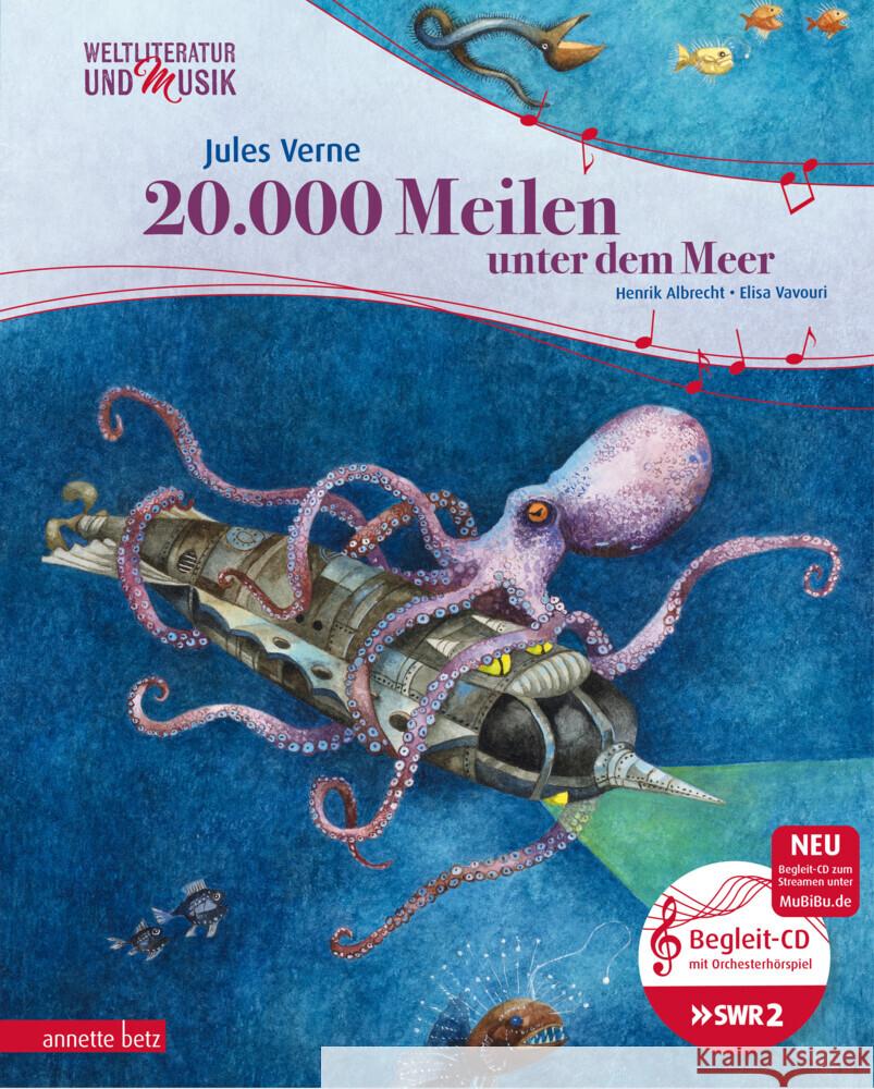 20.000 Meilen unter dem Meer, m. Audio-CD Verne, Jules; Albrecht, Henrik 9783219118841 Betz, Wien - książka