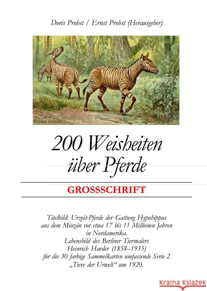 200 Weisheiten über Pferde Probst, Doris, Probst, Ernst 9783384492326 tredition - książka