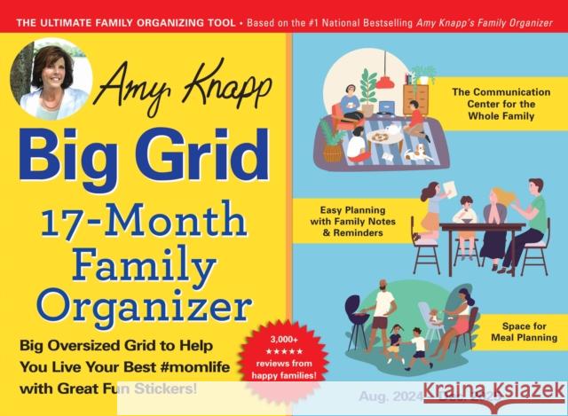 2025 Amy Knapp's Big Grid Family Organizer Wall Calendar: August 2024 - December 2025 Amy Knapp 9781728292168 Sourcebooks - książka