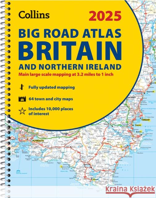 2025 Collins Big Road Atlas Britain and Northern Ireland: A3 Spiral Collins Maps 9780008652883 HarperCollins Publishers - książka