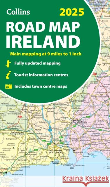 2025 Collins Road Map of Ireland: Folded Map Collins Maps 9780008653002 HarperCollins Publishers - książka