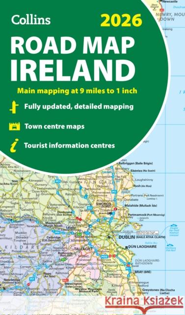 2026 Collins Road Map of Ireland: Folded Map Collins Maps 9780008719241 HarperCollins Publishers - książka