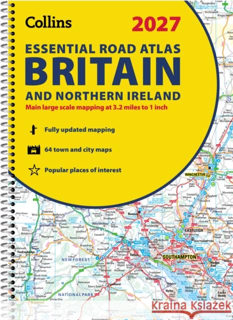 2027 Collins Essential Road Atlas Britain and Northern Ireland: A4 Spiral Collins Maps 9780008779030 HarperCollins Publishers - książka