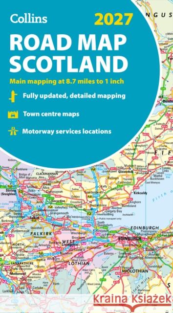 2027 Collins Road Map of Scotland: Folded Road Map Collins Maps 9780008779078 HarperCollins Publishers - książka