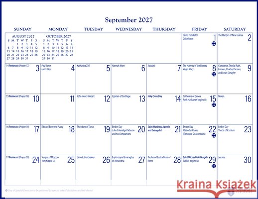 2027 Parish Wall Calendar: September 2026 to December 2027 Church Publishing Incorporated 9781640658691 Church Publishing - książka