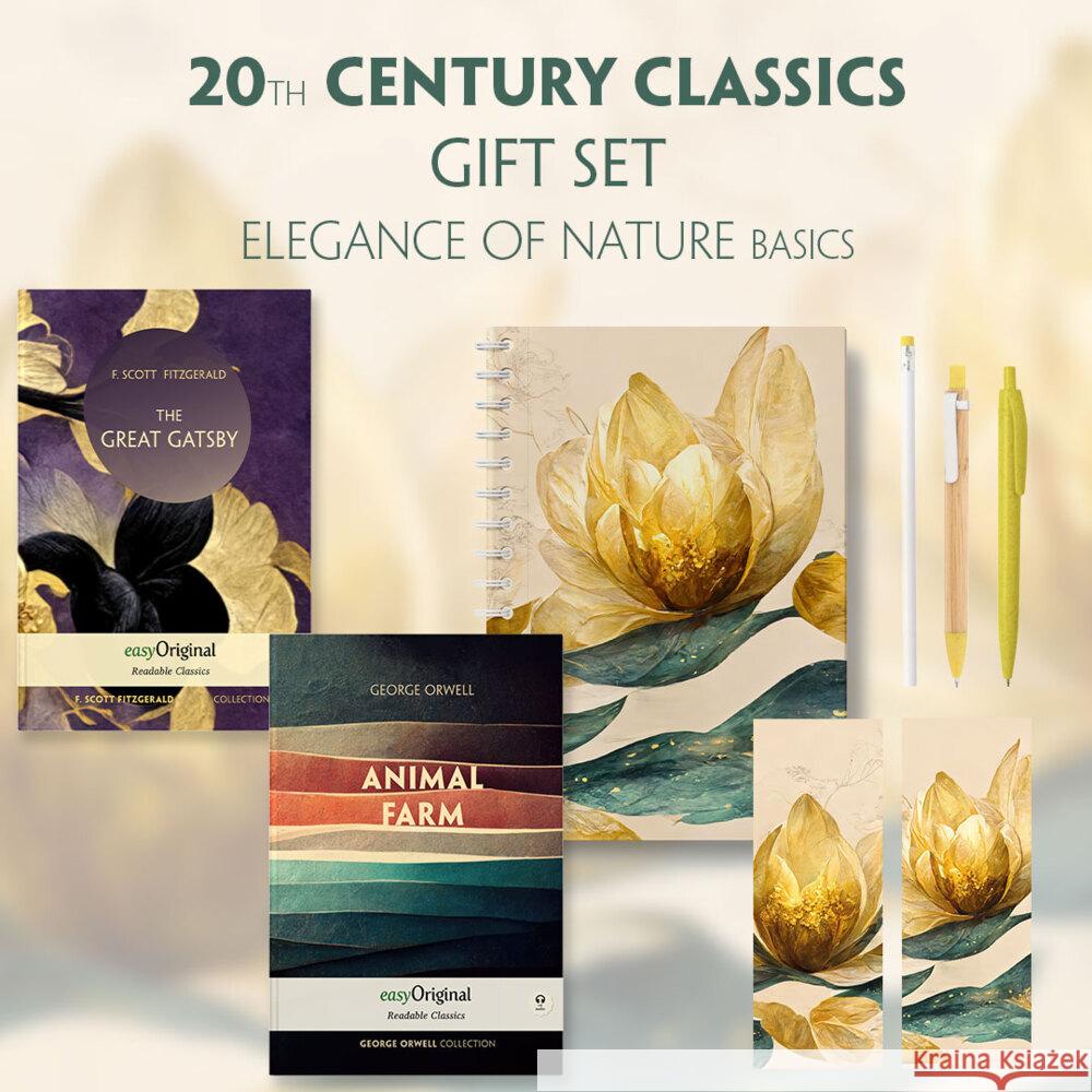 20th Century Classics Books-Set (with audio-online) Readable Classics Geschenkset + Eleganz der Natur Schreibset Basics, m. 2 Beilage, m. 2 Buch Fitzgerald, F. Scott, Orwell, George 9783991681083 EasyOriginal - książka