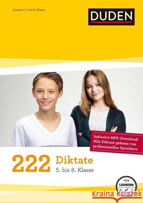 222 Diktate - 5. bis 8. Klasse : Regeln und Texte zum Üben Bley, Maria; Gerstenmaier, Wiebke; Grimm, Sonja 9783411723164 Duden - książka