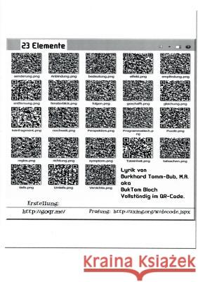 23 Elemente: Verständliche Lyrik komplett im QR-Code Tomm-Bub, Burkhard 9783743117679 Books on Demand - książka