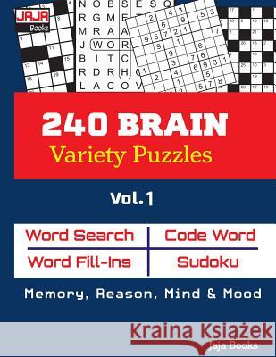 240 Brain Variety Puzzles, Vol 1 Jaja Books 9781729318102 Independently Published - książka