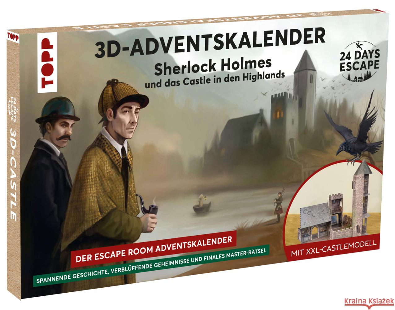 24 DAYS ESCAPE 3D-Adventskalender - Sherlock Holmes und das Castle in den Highlands Müller, Markus 4007742185558 Frech - książka