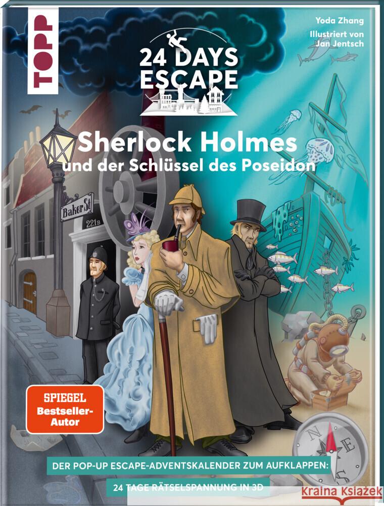 24 DAYS ESCAPE 3D Pop-Up-Adventskalender- Sherlock Holmes und der Schlüssel des Poseidon Zhang, Yoda 9783735852595 Frech - książka