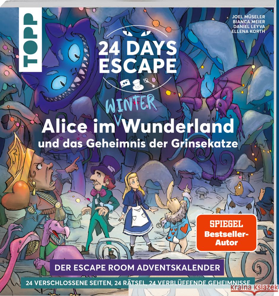 24 DAYS ESCAPE - Der Escape Room Adventskalender: Alice im Wunderland und das Geheimnis der Grinsekatze Müseler, Joel 9783735851482 Frech - książka