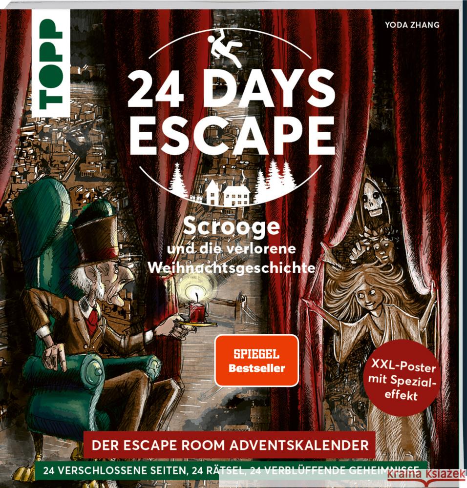 24 DAYS ESCAPE - Der Escape Room Adventskalender: Scrooge und die verlorene Weihnachtsgeschichte. SPIEGEL Bestseller Autor Zhang, Yoda 9783772445576 Frech - książka