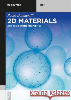 2D Materials: And Their Exotic Properties Paolo Bondavalli 9783110656329 de Gruyter - książka