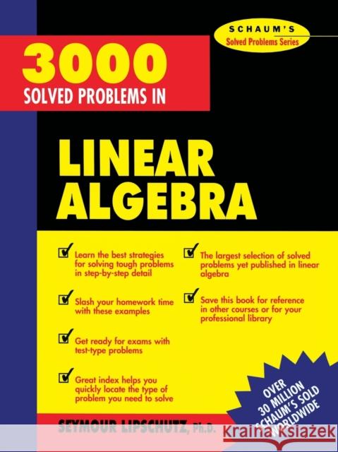 3,000 Solved Problems in Linear Algebra Seymour Lipschutz 9780070380233 McGraw-Hill Education - Europe - książka