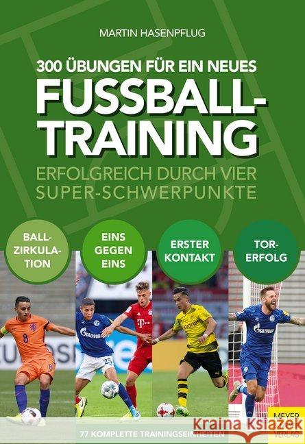 300 Übungen für ein neues Fußballtraining Hasenpflug, Martin 9783840377044 Meyer & Meyer Sport - książka