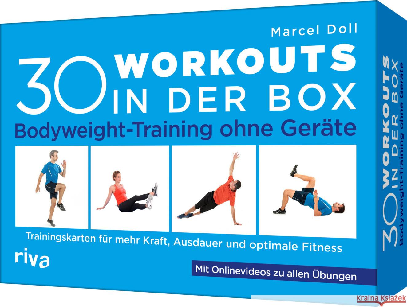 30 Workouts in der Box -  Bodyweight-Training ohne Geräte Doll, Marcel 9783742320681 Riva - książka