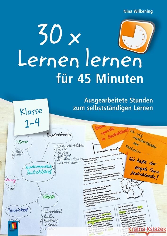 30 x Lernen lernen für 45 Minuten - Klasse 1-4 Wilkening, Nina 9783834642783 Verlag an der Ruhr - książka