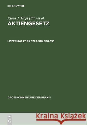 327a-328; 396-398 Klaus J. Hopt 9783899494242 Walter de Gruyter - książka
