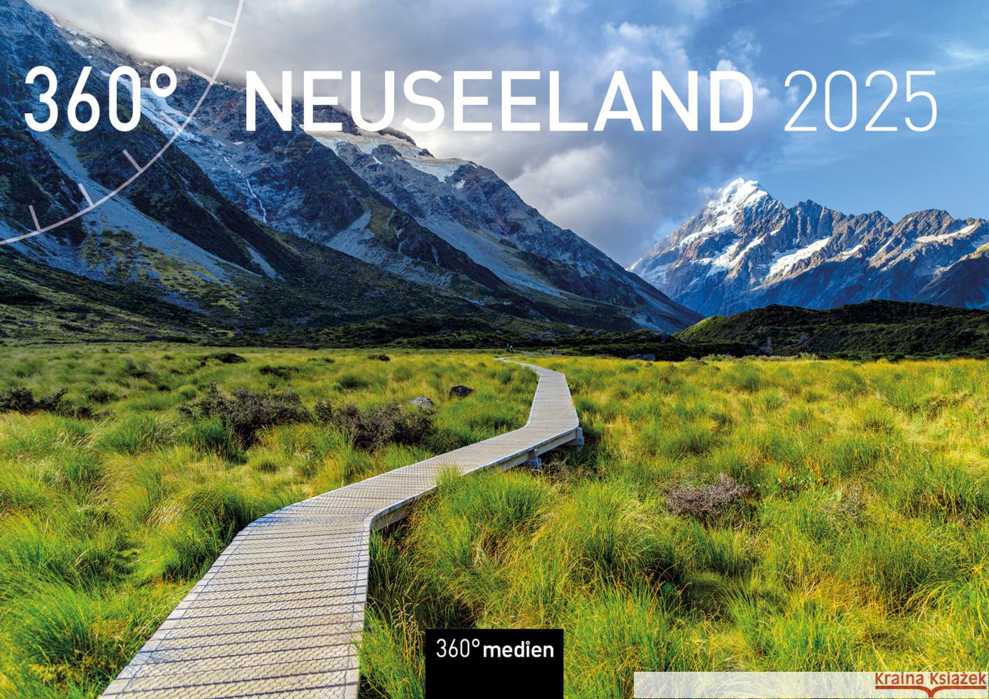 360° Neuseeland Broschürenkalender 2025 Heeb, Christian 9783968555720 36Grad Medien Mettmann - książka