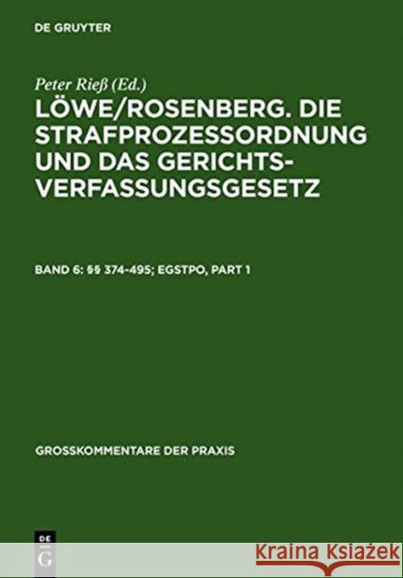 374-495; EGStPO  9783110174182 De Gruyter - książka