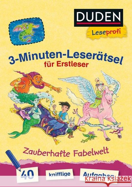 3-Minuten-Leserätsel für Erstleser: Zauberhafte Fabelwelt : 40 knifflige Aufgaben Moll, Susanna 9783737334372 FISCHER Duden - książka