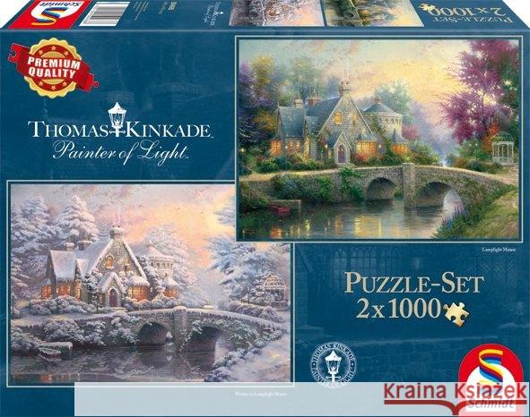 Puzzle PQ 2x1000 Lamplight (wiosna/zima) G3 Kinkade, Thomas 4001504594688 Schmidt Spiele