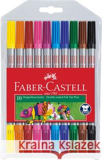 Flamastry dwustronne 10 kolorów FABER CASTELL  4005401511106 Faber-Castell